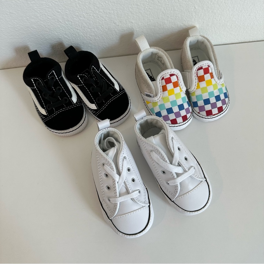 Crib shoes Vans and Converse